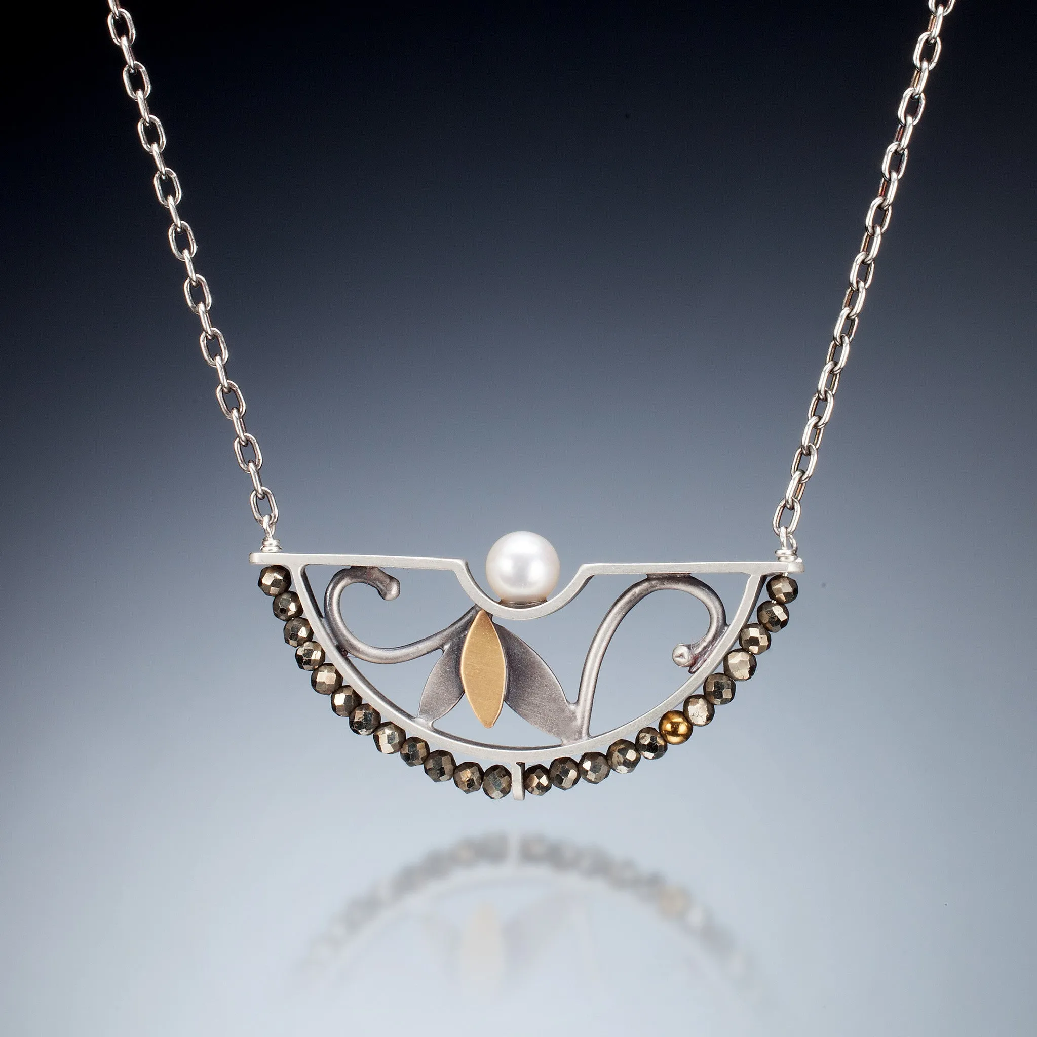 Mixed Metal Half Circle Necklace