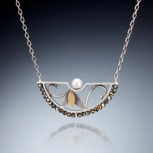 Mixed Metal Half Circle Necklace