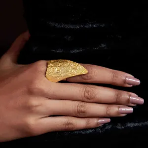Molten Glam Goldtone Statement Ring