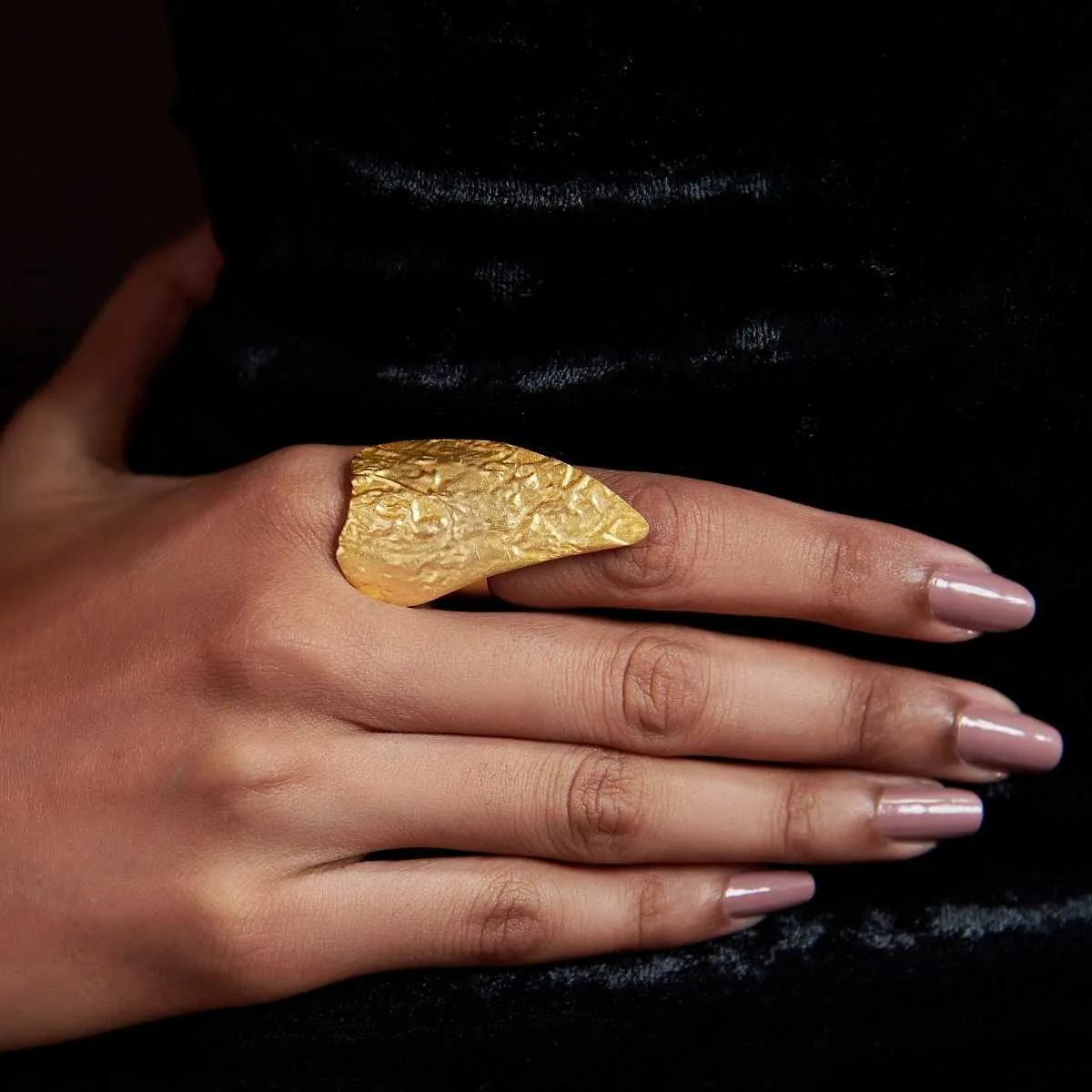 Molten Glam Goldtone Statement Ring