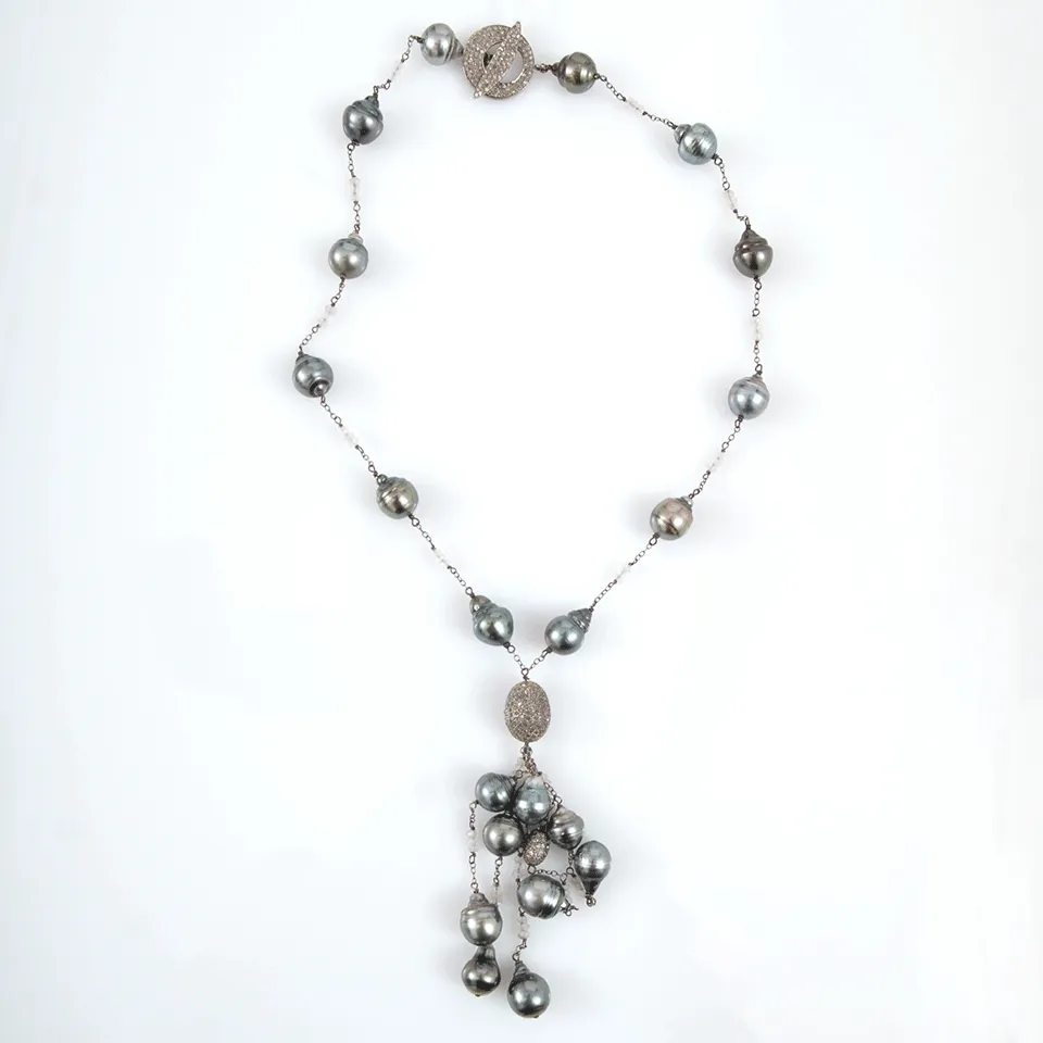 Moonstone And Tahitian Pearl Necklace