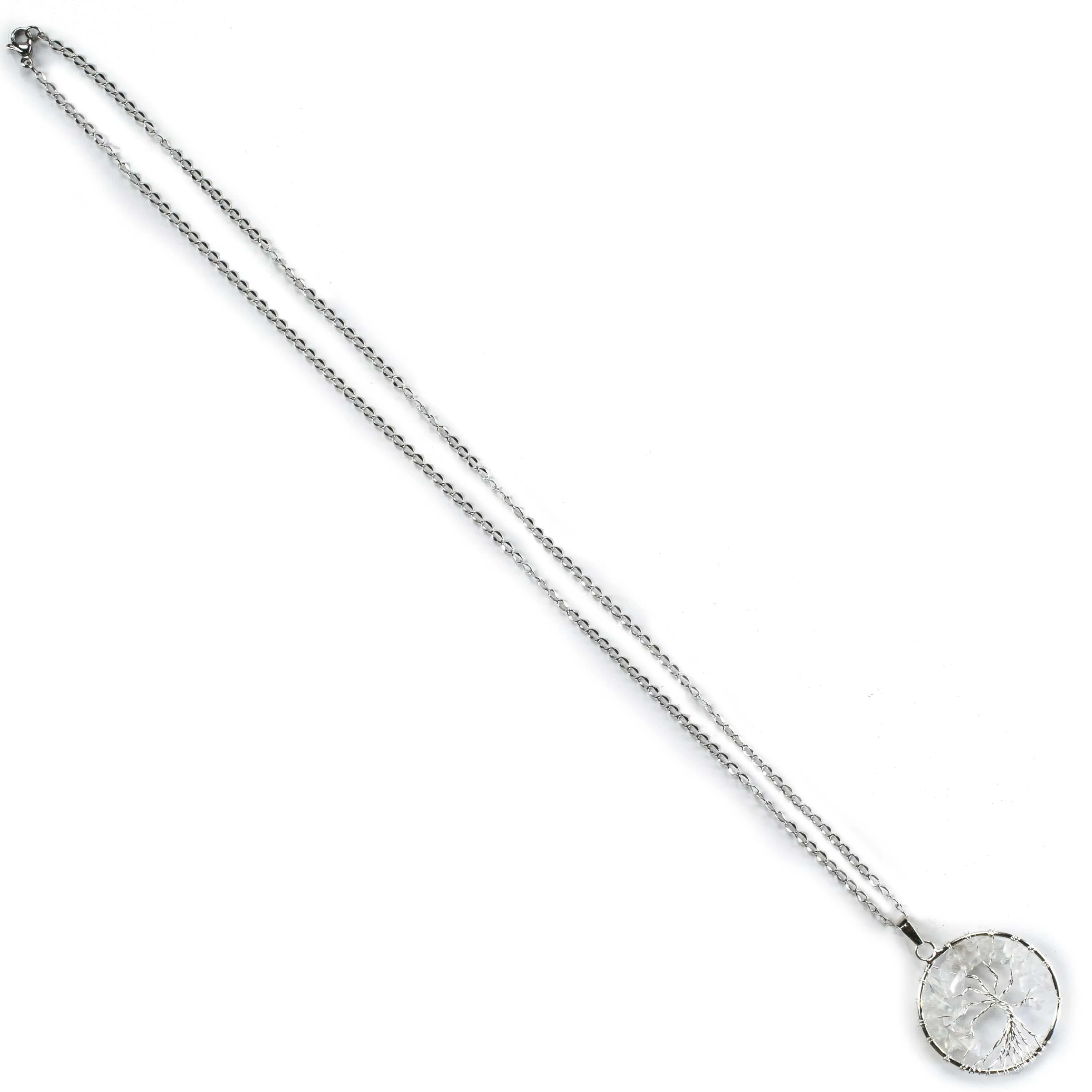 Moonstone Chakra Gemstone Tree Necklace & Stainless Steel Chain