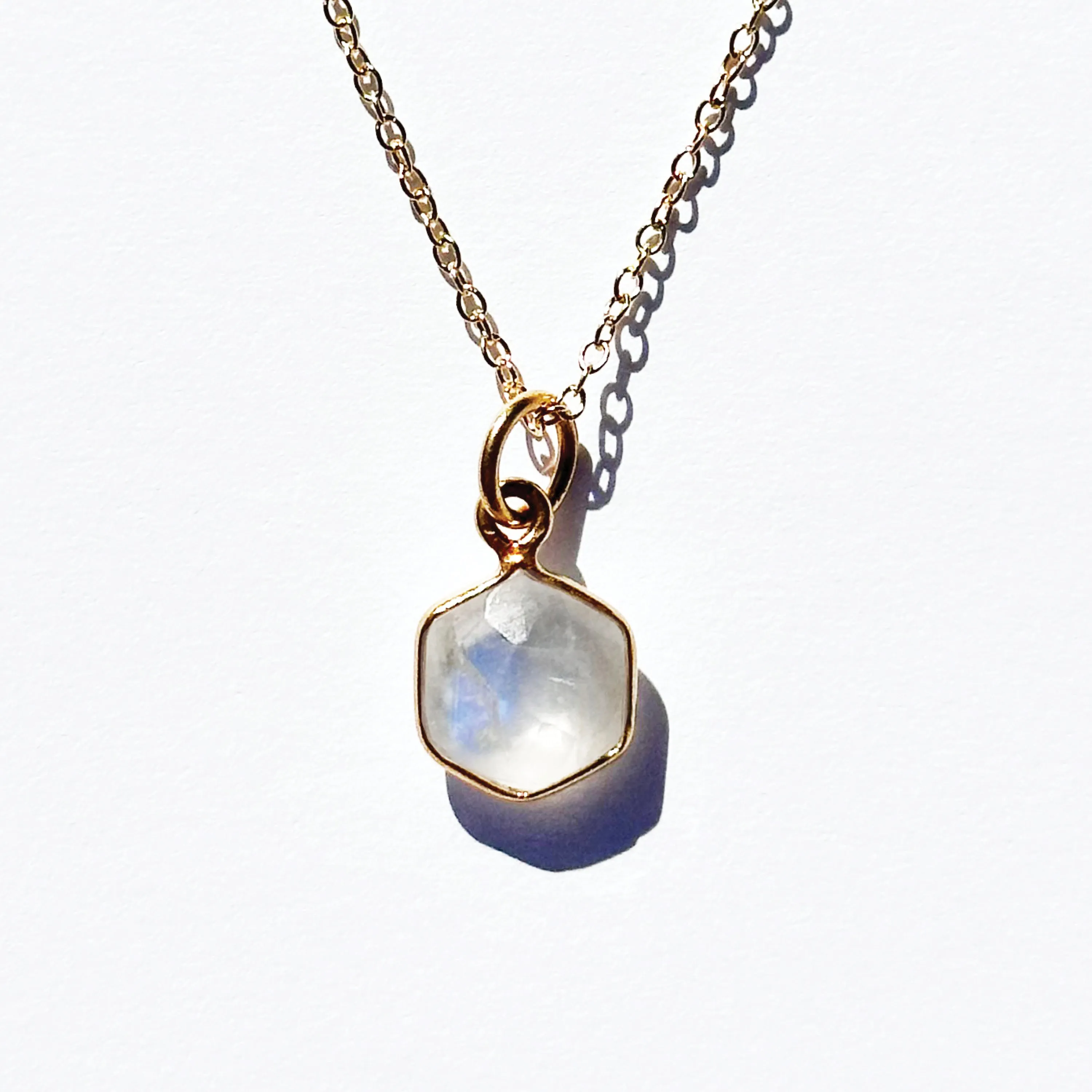 Moonstone Hexagon Necklace