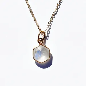 Moonstone Hexagon Necklace