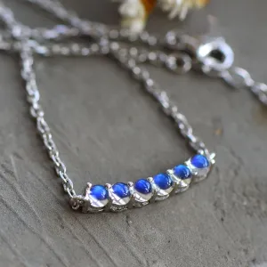 Moonstone Pendant Necklace in White Gold Plated Sterling Silver Gifts For Women