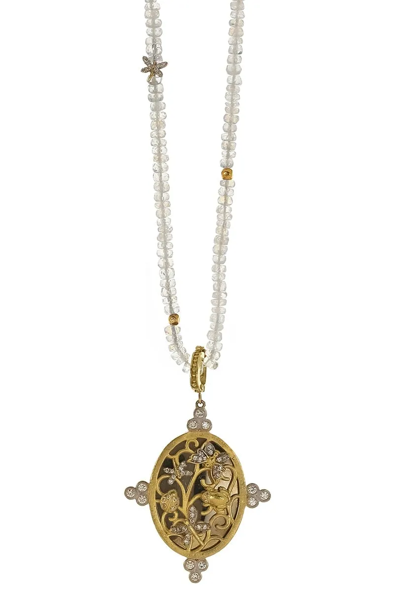 Mother of Pearl Moonstone Pendant Necklace