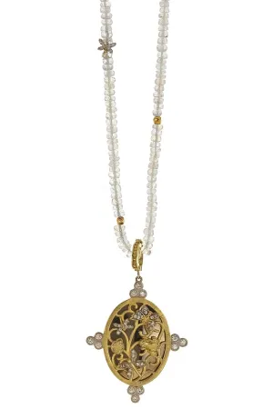 Mother of Pearl Moonstone Pendant Necklace
