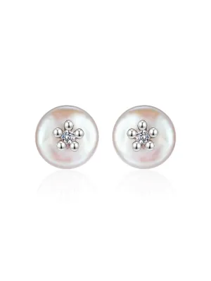 MUKTANK x SUN HUNTER Round Freshwater Pearl Stud Earrings