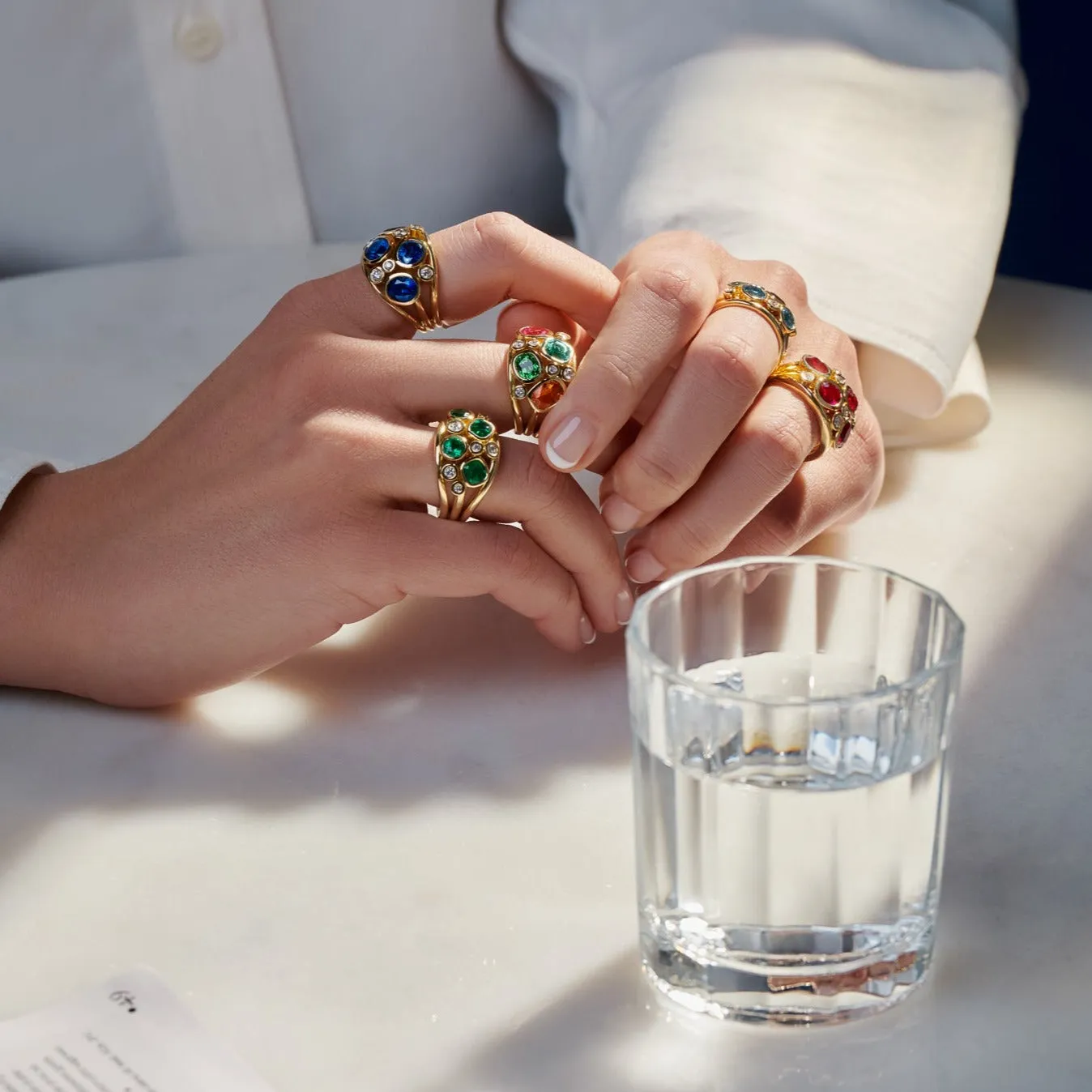 Multi Aeneus Ring 18ct Yellow Gold - Multi Gemstone & Diamond