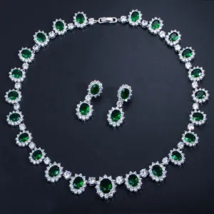 Multi Color High Quality Micro Inlay AAA  Zircons Stones Wedding Jewelry Set