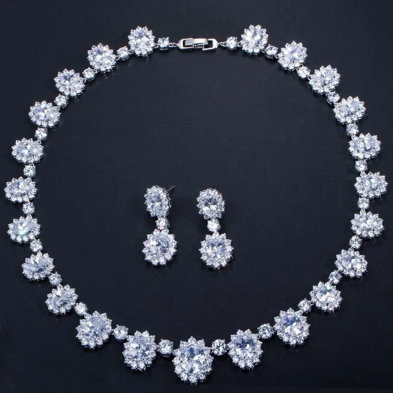 Multi Color High Quality Micro Inlay AAA  Zircons Stones Wedding Jewelry Set