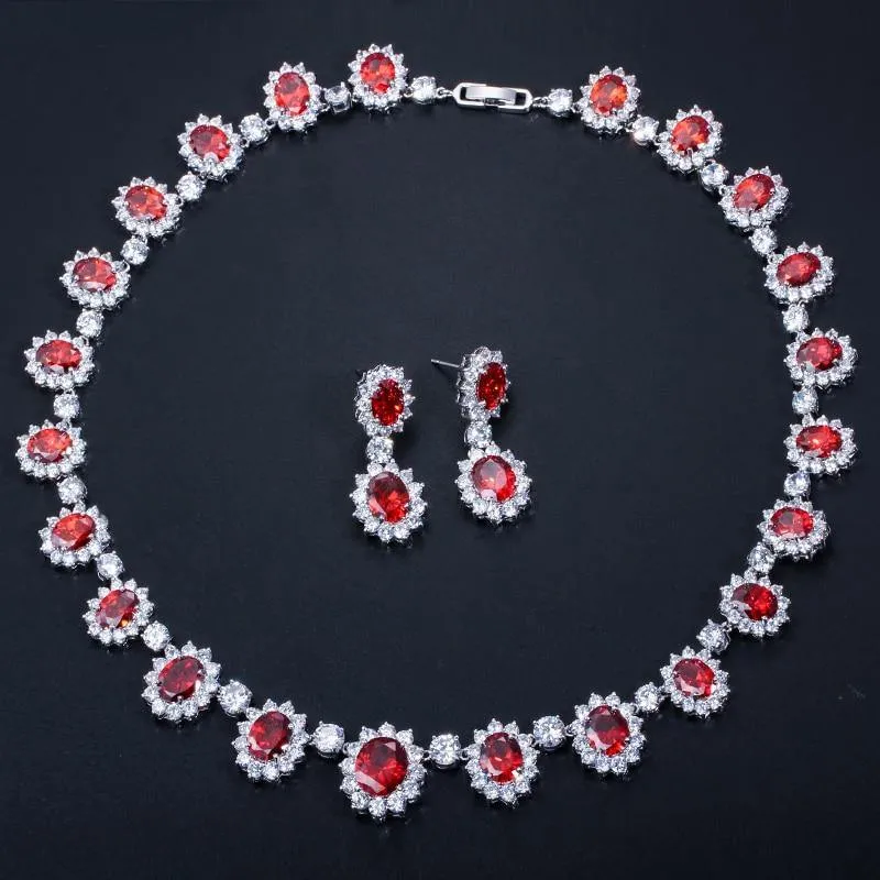 Multi Color High Quality Micro Inlay AAA  Zircons Stones Wedding Jewelry Set