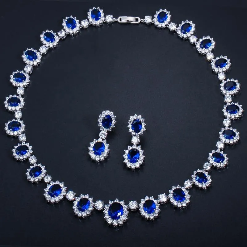 Multi Color High Quality Micro Inlay AAA  Zircons Stones Wedding Jewelry Set