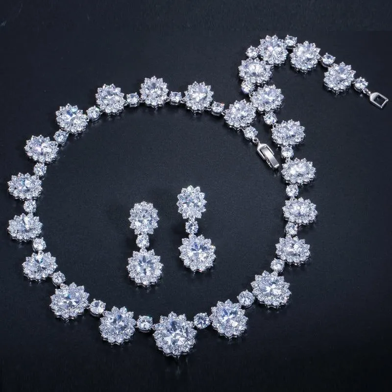 Multi Color High Quality Micro Inlay AAA  Zircons Stones Wedding Jewelry Set