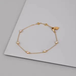 Multi Heart Bezel 14K Gold Vermeil Bracelet