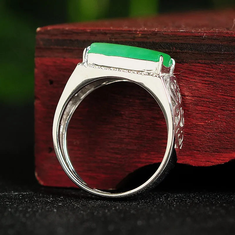 Natural Jade Ring Jadeite Gold Ring RG25
