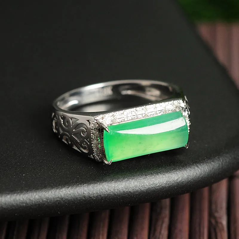 Natural Jade Ring Jadeite Gold Ring RG25
