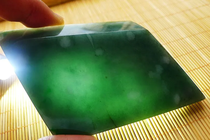 Natural Jade Rough Jadeite Raw (125.5g,8.5X6.1X1cm)