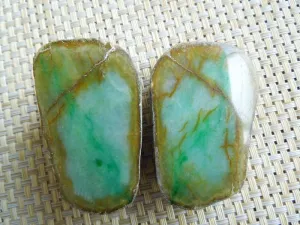 Natural Jade Rough Jadeite Raw (261g, 65X44X19mm & 64X38X30mm)