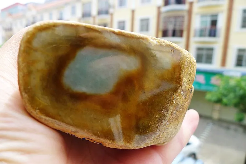 Natural Jade Rough Jadeite Raw (674g,8.5X7.6X5cm)