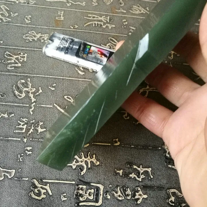 Natural Kunlun Jade Rough Nephrite Raw (250g, 11X4.8X1.4cm)