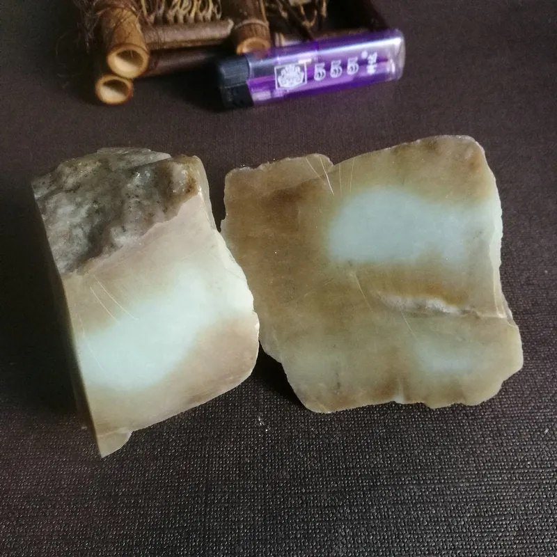 Natural Kunlun Jade Rough Nephrite Raw 831g