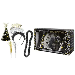 New Year Foil Gold & Silver Party Kit for 8 People