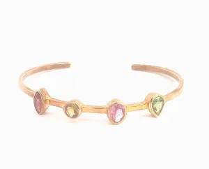 October Birthstone Tourmaline Cuff, Gold Vermeil