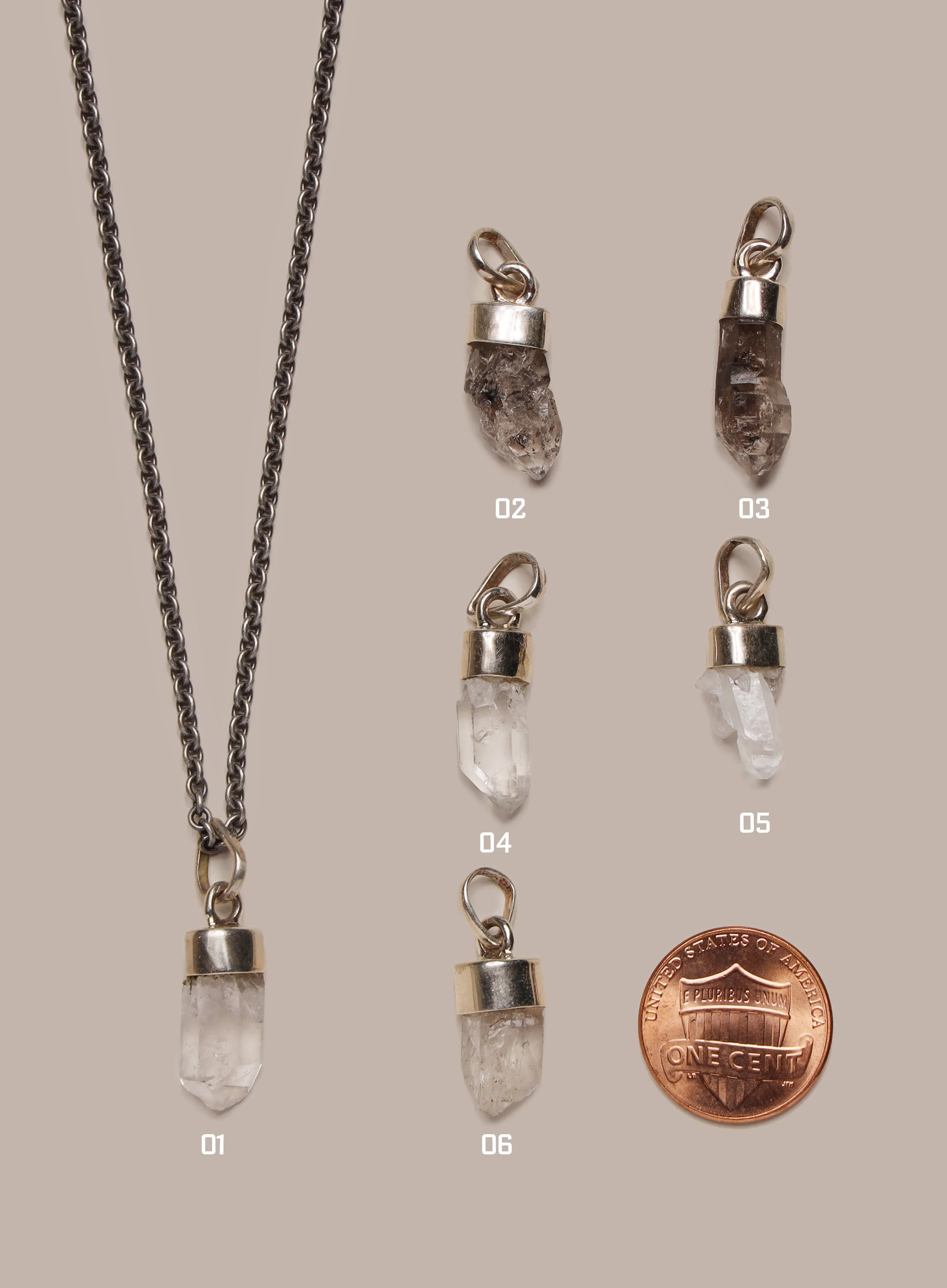 One of a Kind White Topaz on 925 Oxidized Sterling Chain