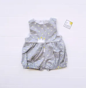 Orchid Playsuit in Gray Crown Print