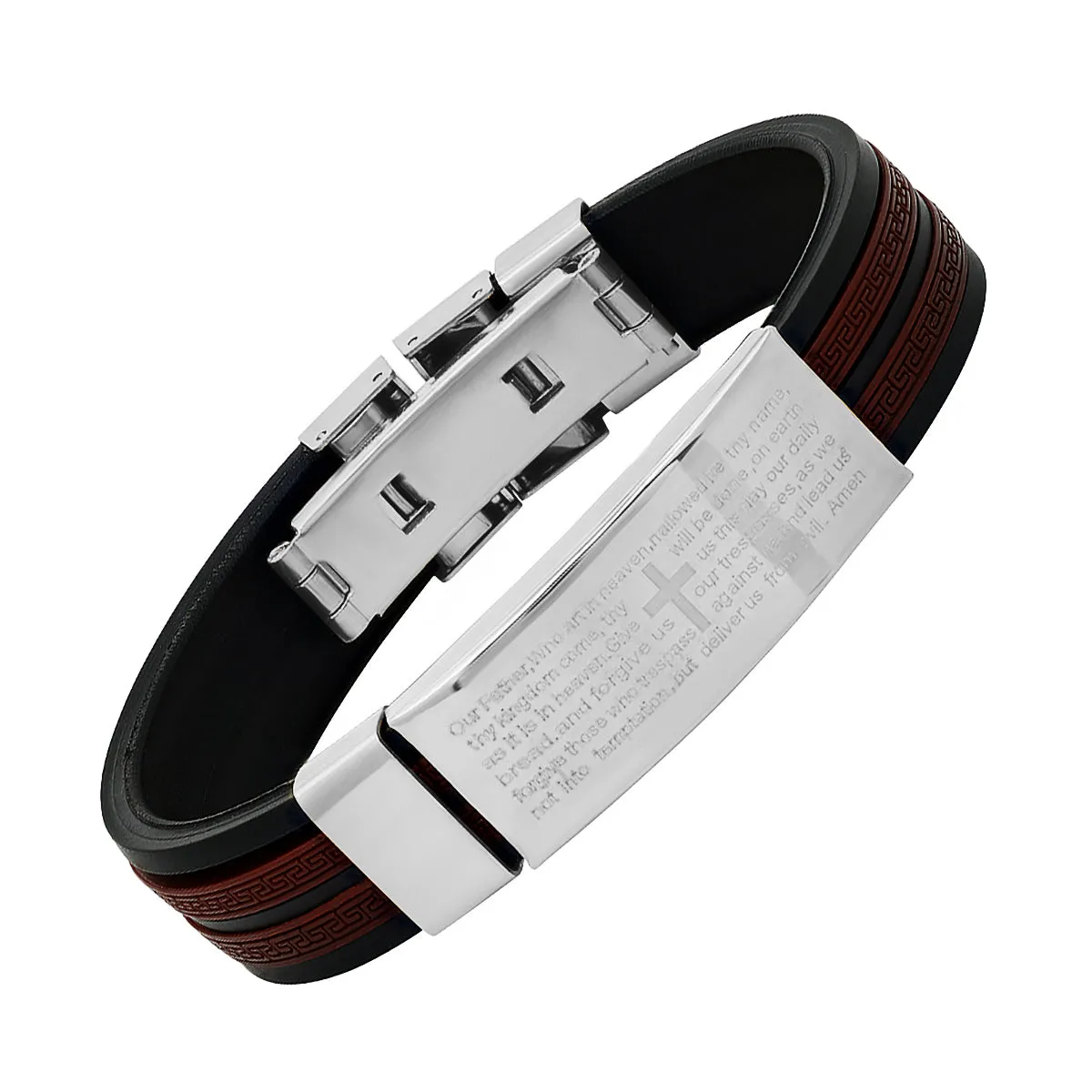 Our Father bracelet with Greek Key accents