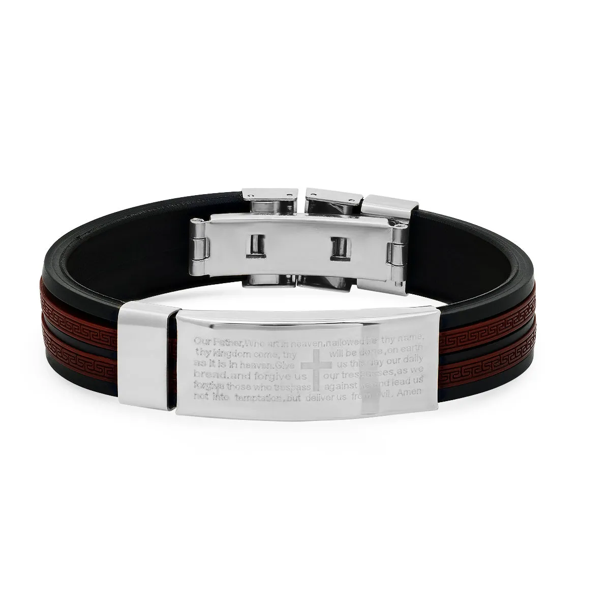 Our Father bracelet with Greek Key accents