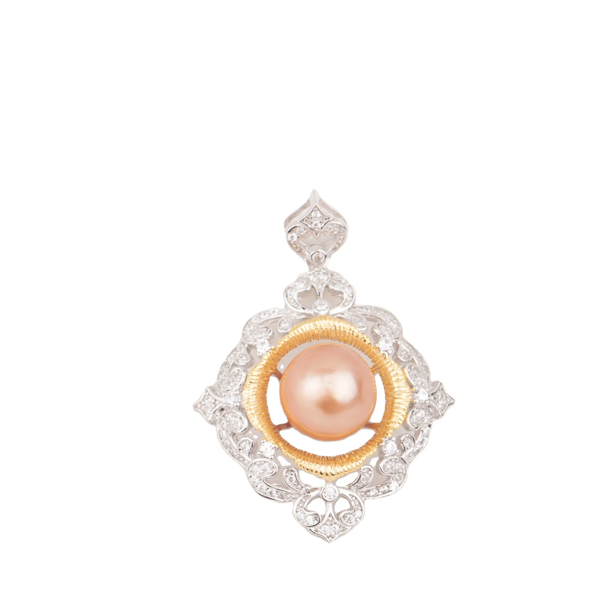 P010767 DIY 9-12mm Natural Freshwater pearl pendant accessory 925 sterling silver engagement jewelry necklace for women