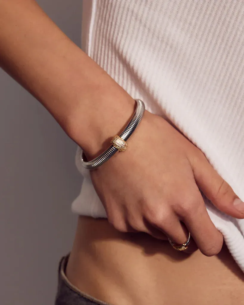 Pave Dome Snake Chain Bracelet