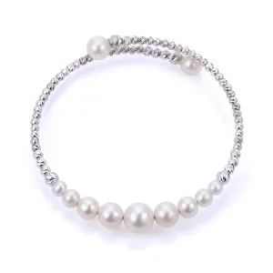 Pearl Bracelet Cuff "Brilliance"Collection Sterling Silver Imperial Pearl