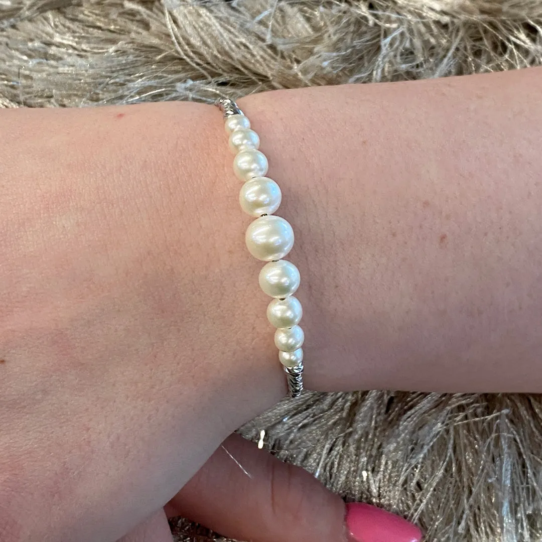 Pearl Bracelet Cuff "Brilliance"Collection Sterling Silver Imperial Pearl
