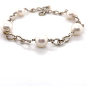 Pearl Bracelet Sterling Silver Chain Link Children's