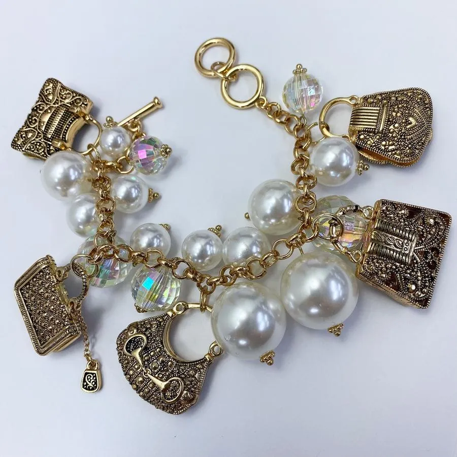 Pearl charm bracelet