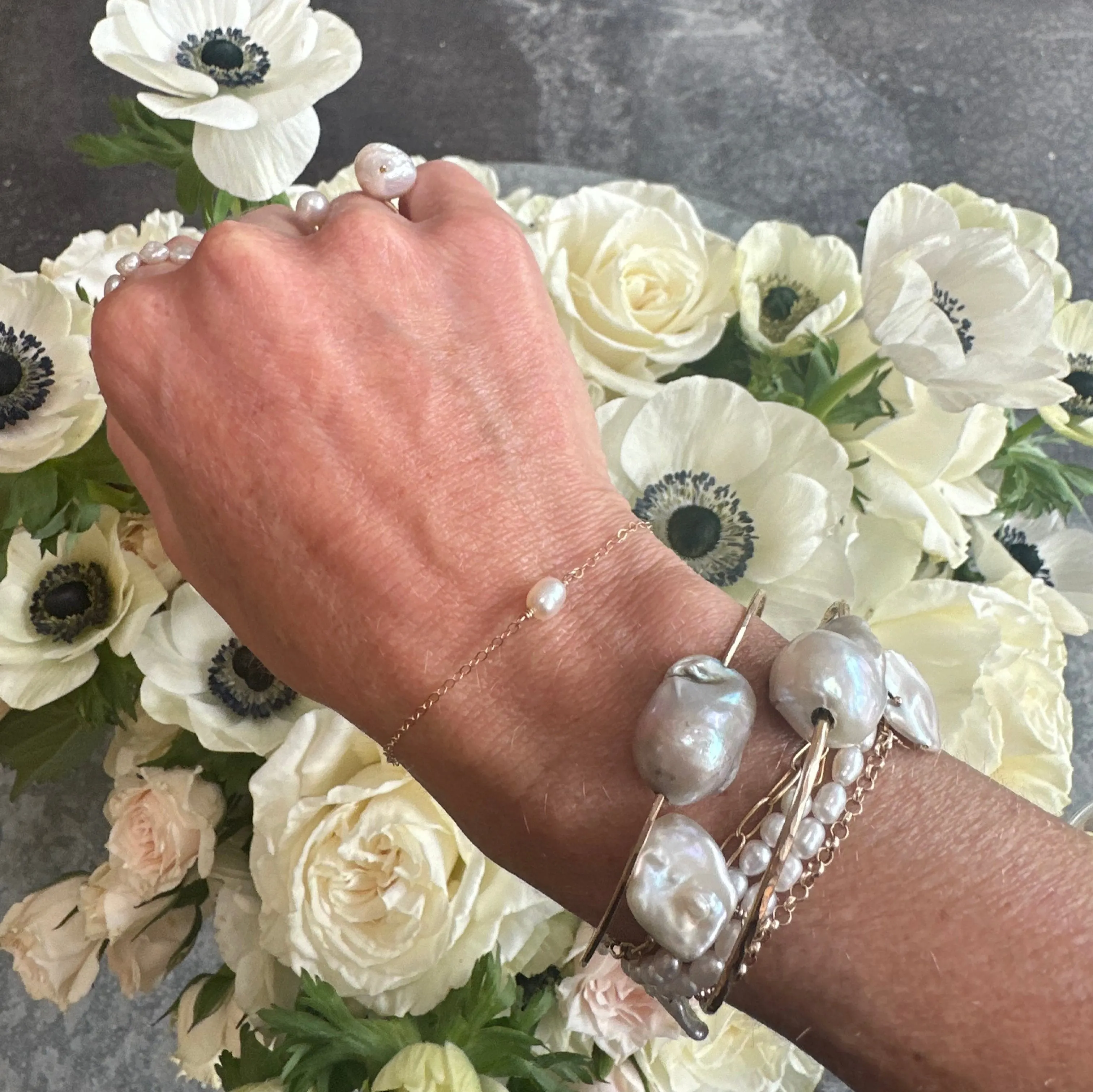 Petite Freshwater Pearl Solitaire Bracelet