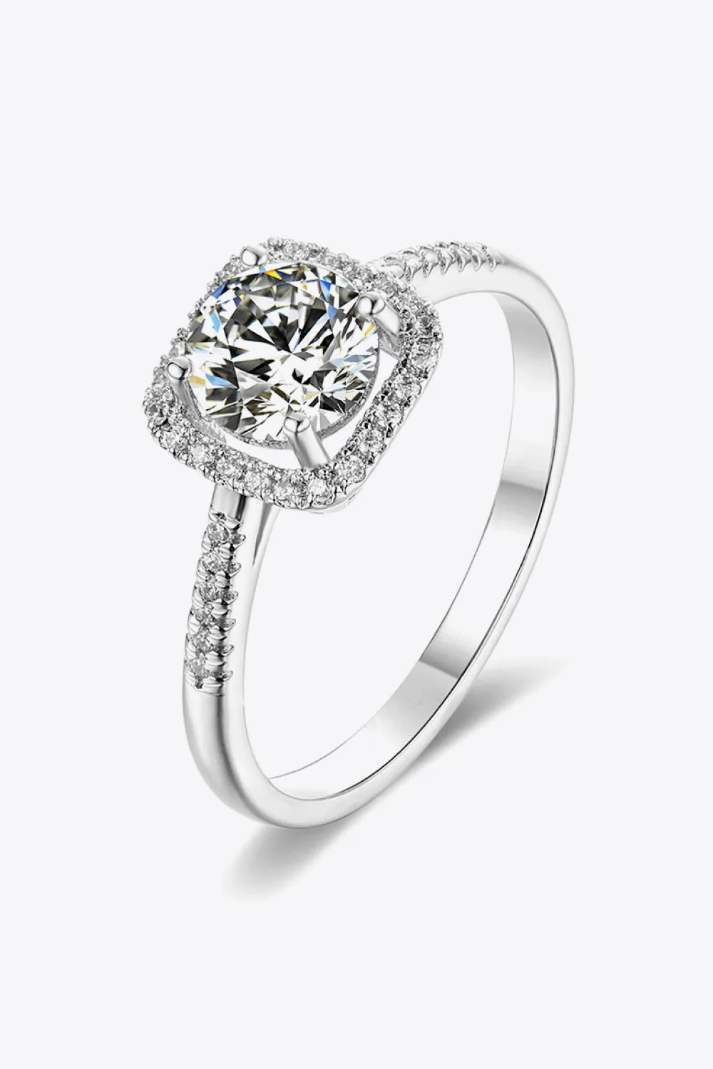 Princess Cut Engagement Ring Moissanite 925 Sterling Silver Women's Fine Jewelry Cocktail Wrings