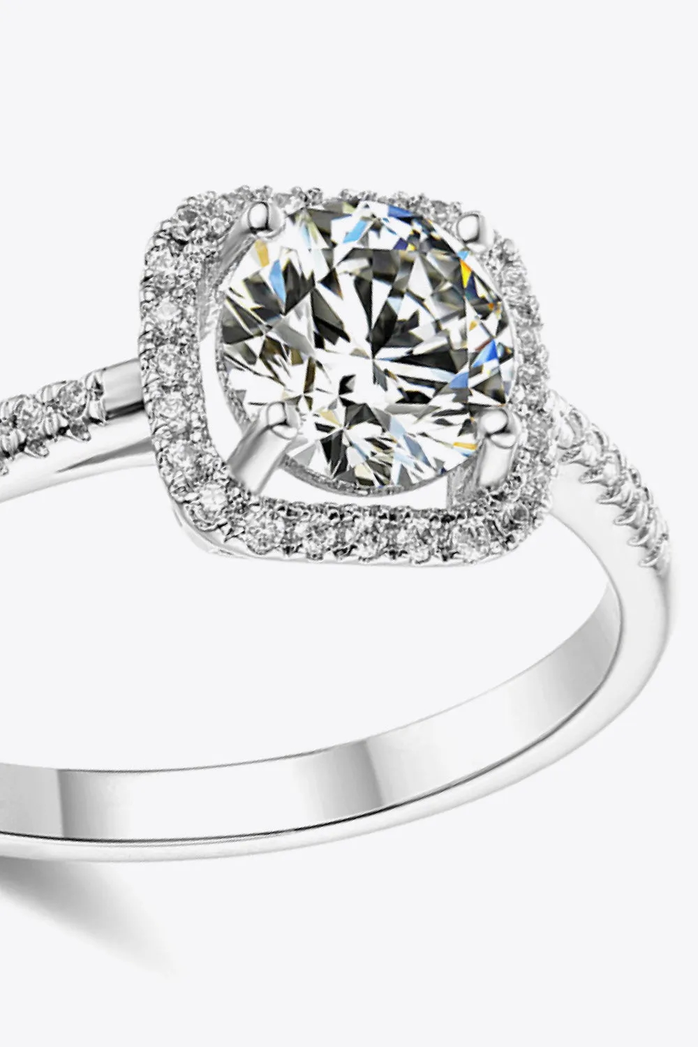 Princess Cut Engagement Ring Moissanite 925 Sterling Silver Women's Fine Jewelry Cocktail Wrings