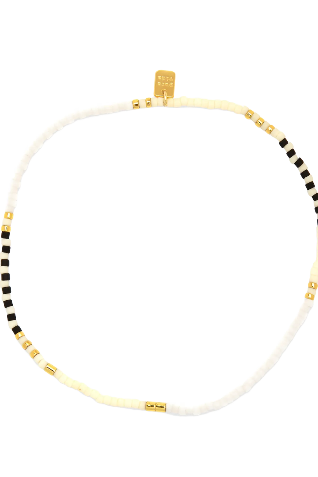 Pura Vida MIXED SEED BEAD GOLD STRETCH ANKLET - MONOCHROME