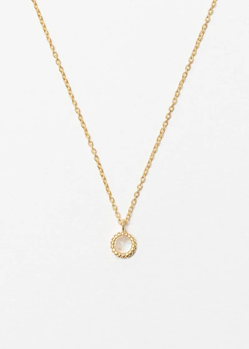 Rainbow Moonstone Daisy Necklace