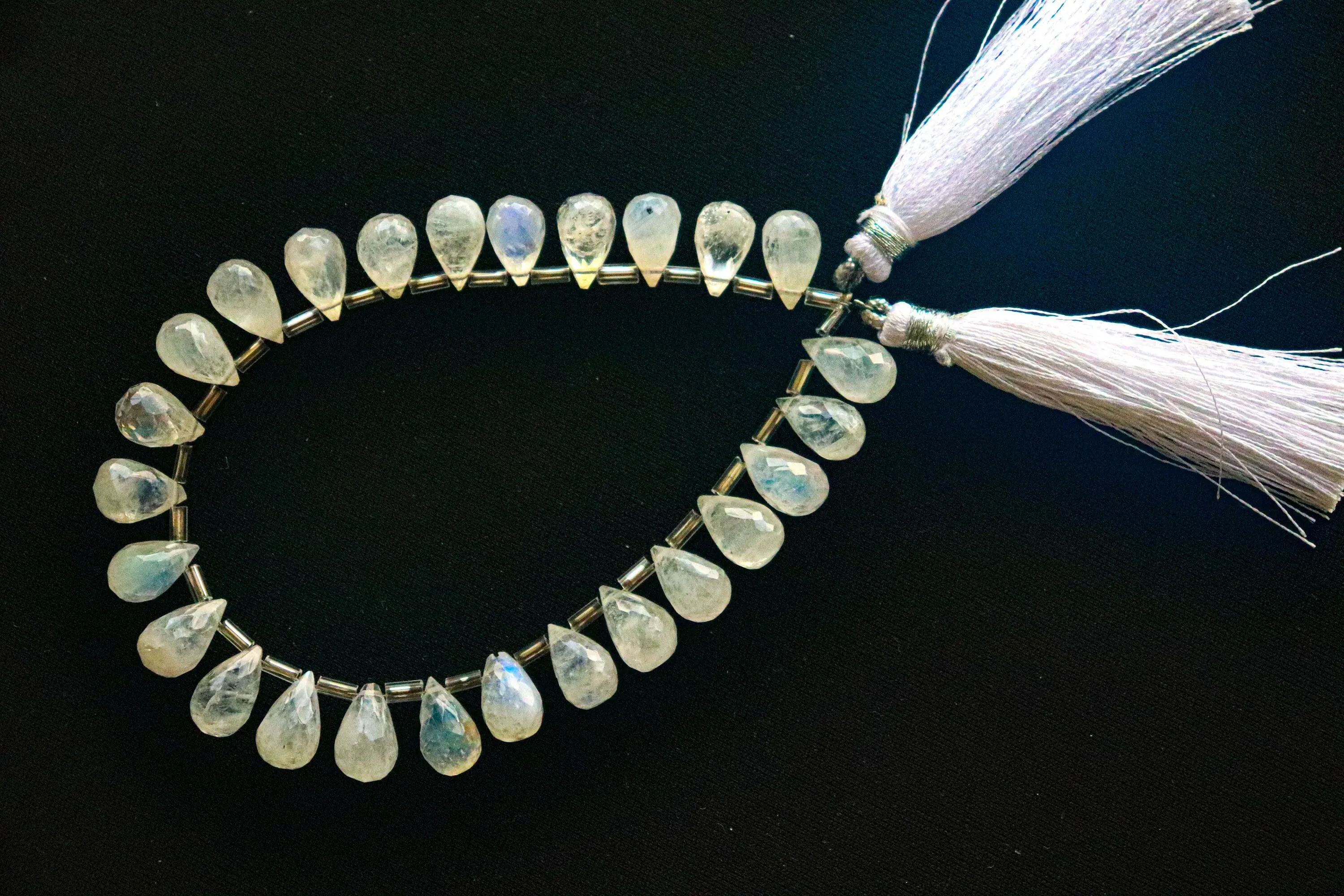 Rainbow Moonstone Faceted Drops, 8 Inch String, Natural Rainbow Moonstone Gemstone Beads for Jewelry making, Beadsforyourjewelry