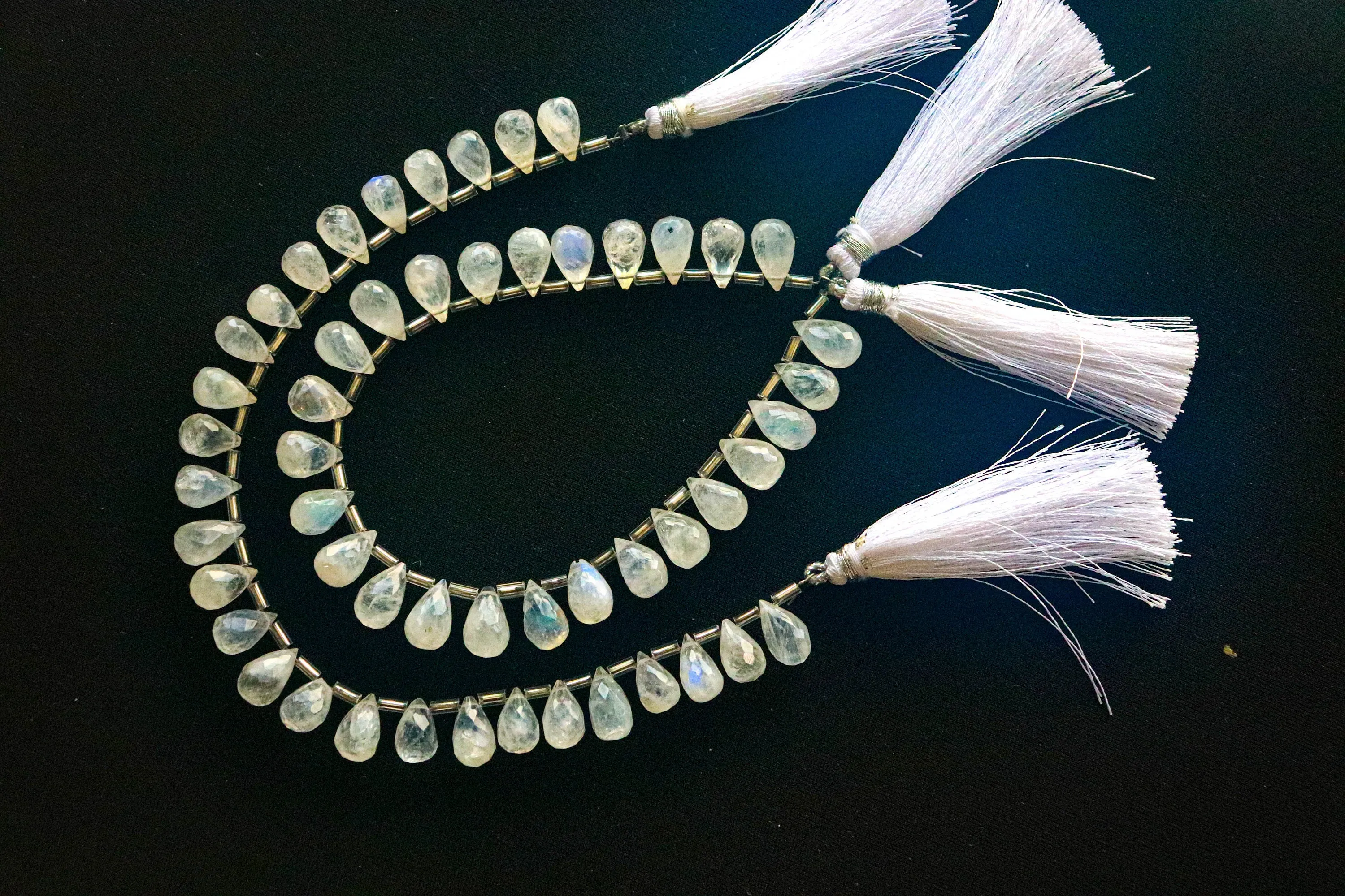 Rainbow Moonstone Faceted Drops, 8 Inch String, Natural Rainbow Moonstone Gemstone Beads for Jewelry making, Beadsforyourjewelry