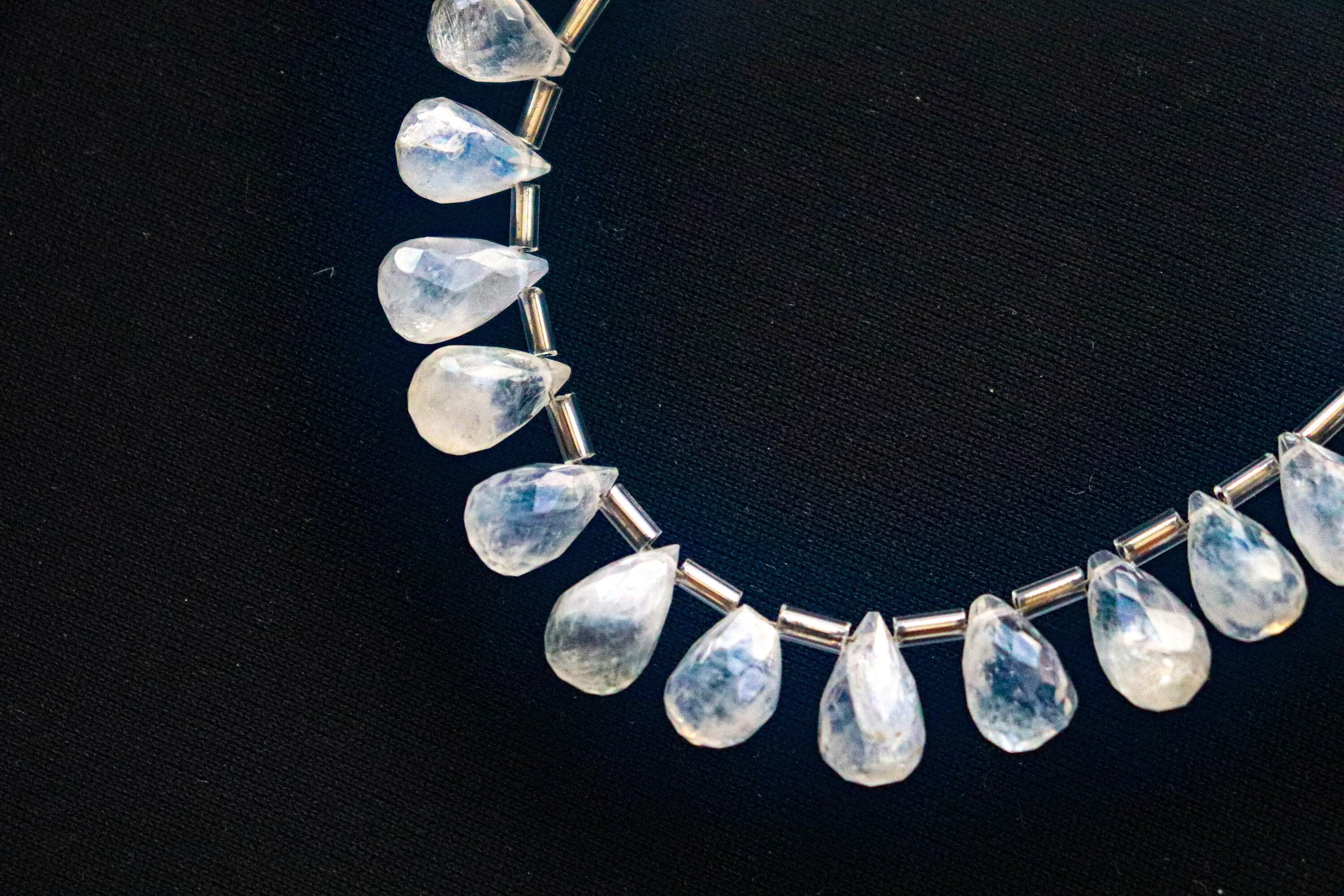 Rainbow Moonstone Faceted Drops, 8 Inch String, Natural Rainbow Moonstone Gemstone Beads for Jewelry making, Beadsforyourjewelry