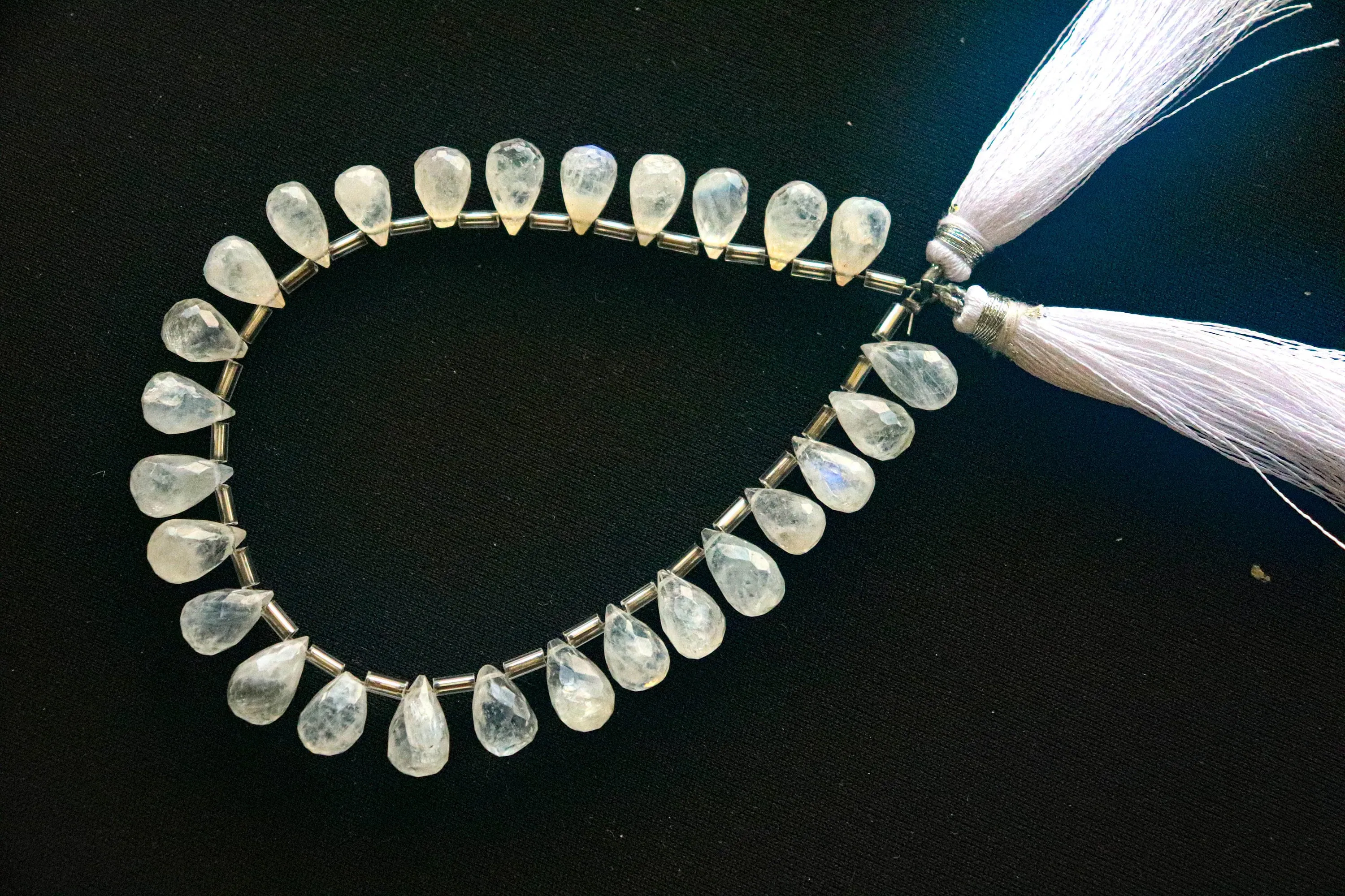 Rainbow Moonstone Faceted Drops, 8 Inch String, Natural Rainbow Moonstone Gemstone Beads for Jewelry making, Beadsforyourjewelry