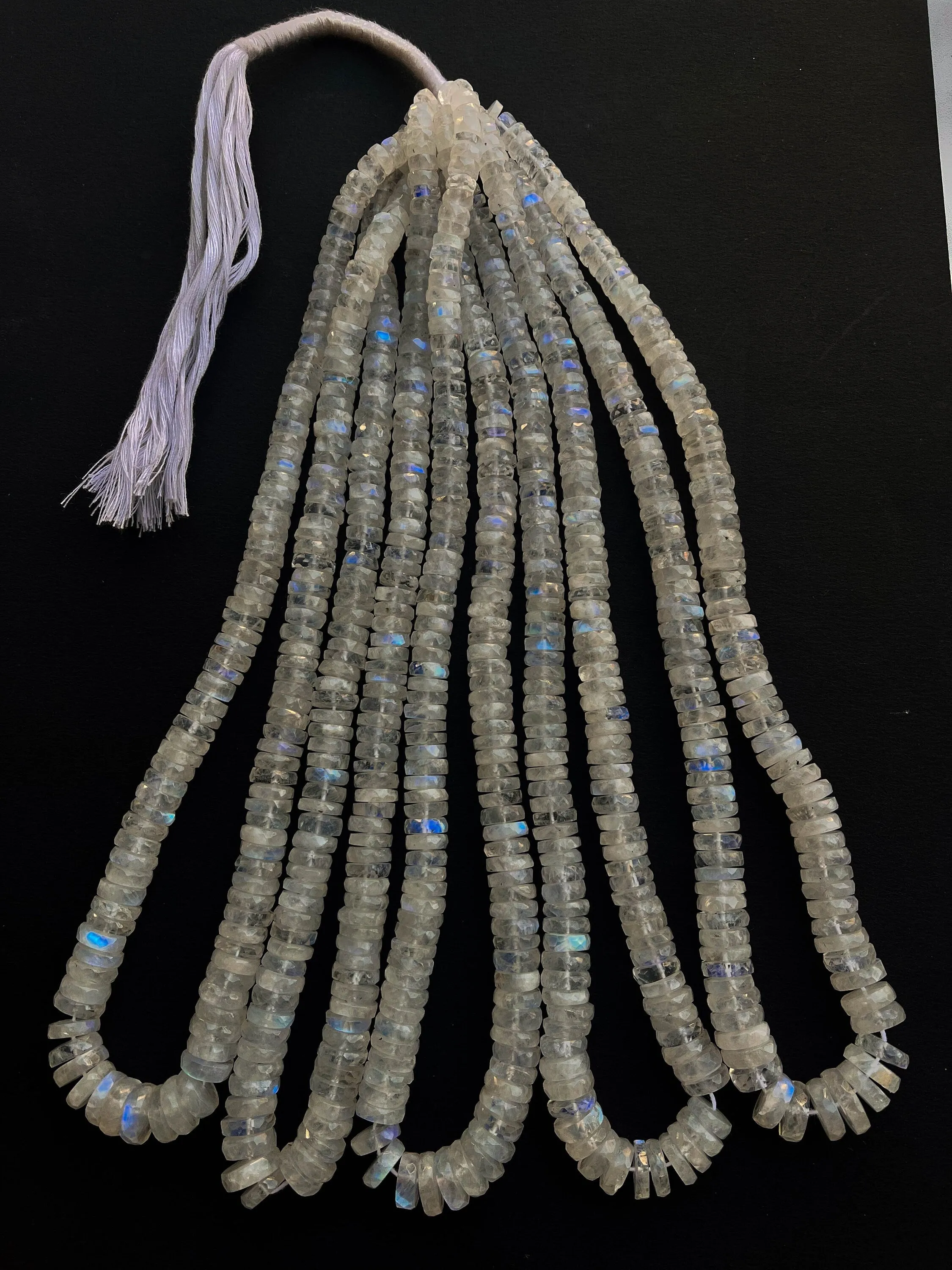 Rainbow Moonstone Faceted Heishi Shape Beads