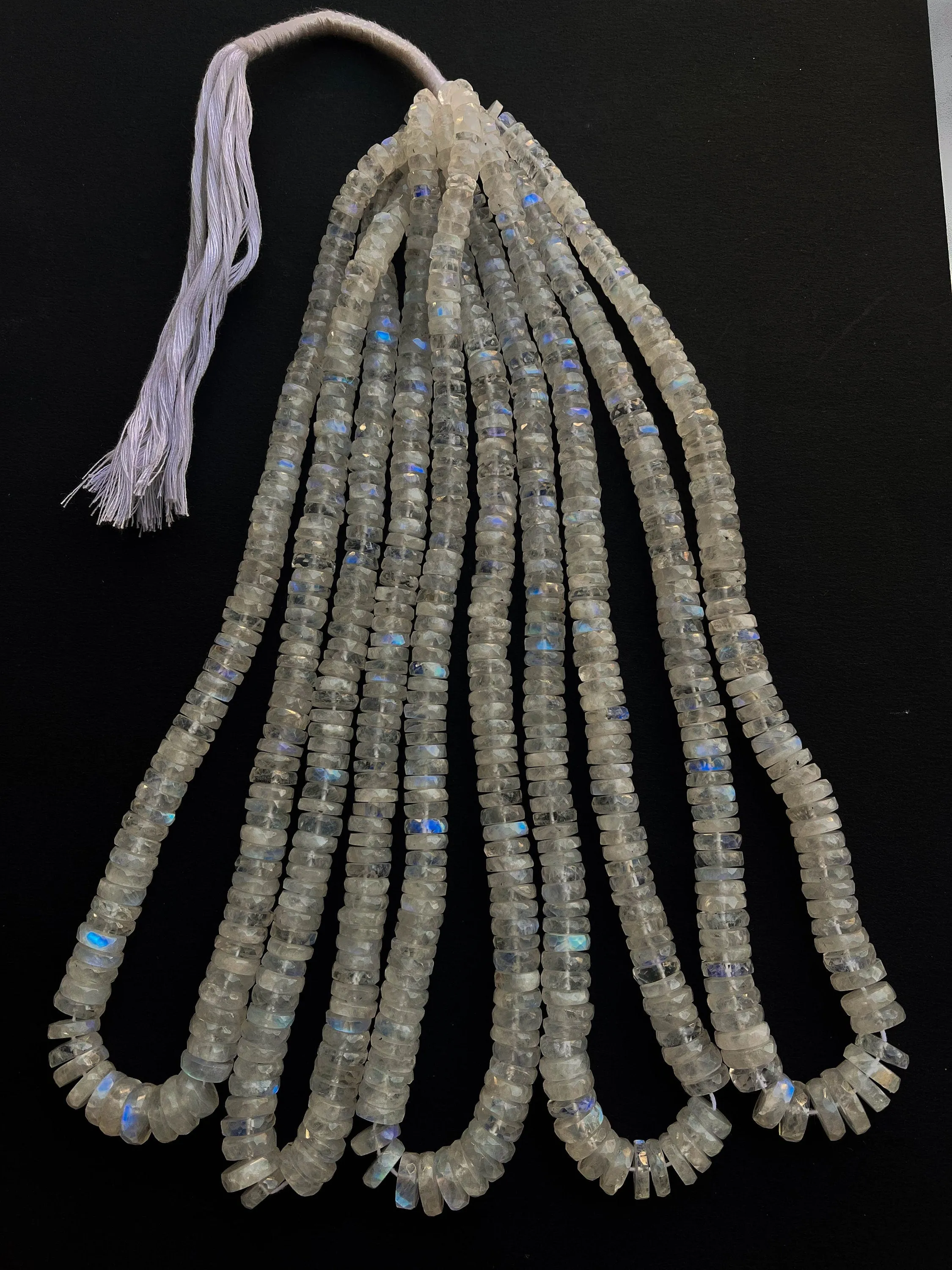 Rainbow Moonstone Faceted Heishi Shape Beads