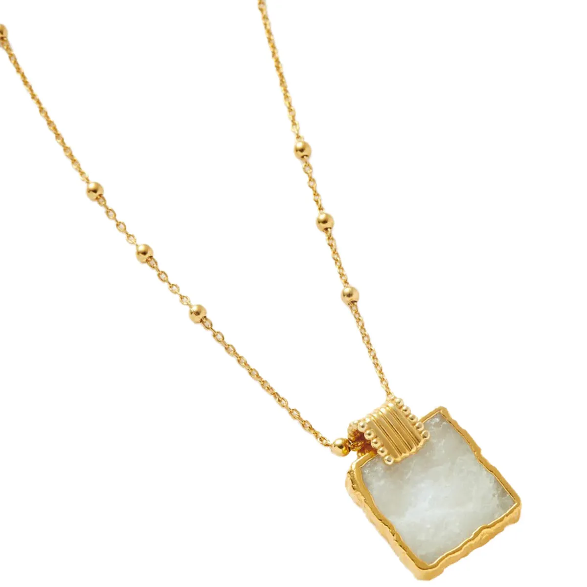Rainbow Moonstone Lena Charm Necklace